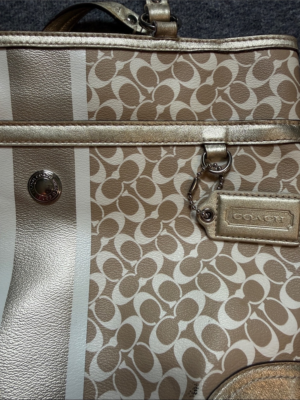 Coach Chelsea Heritage Stripe Signature Tote Bag - Picture 8 of 13